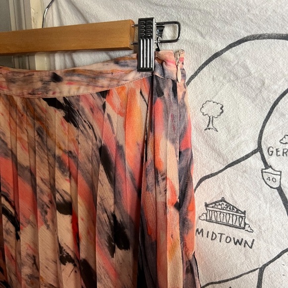 reiss pleated maxi skirt watercolor size 4 - Picture 4 of 8